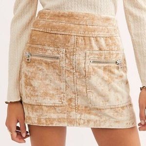 Free People Velvet Mini Skirt